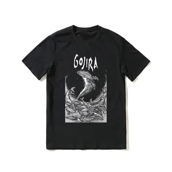 2023 Karšto Pardavimo Vasaros 100% Medvilnės Gojira Woodblock Banginiai Black Marškinėliai Vyrams trumpomis Rankovėmis, Kietas Tee Hip-Hop Streetwear T-shirt