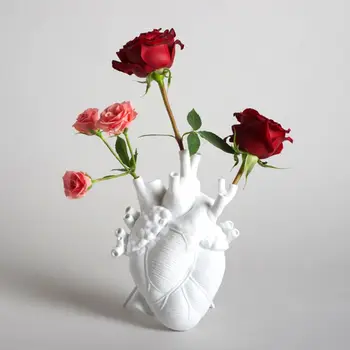 Europos Namų Dekoro Dervos Vaza Širdies Formos Gėlių Vazonas Kambarį Apdaila, Vazos, Skulptūros Meno Darbastalio Apdaila Papuošalai