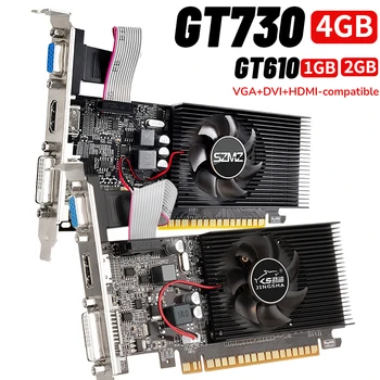 GT730 DDR3 Graphics Vaizdo plokštės, garso Išjungimo Fan PCI-E2.0 16X Kompiuterio Grafikos plokštė HD Sąsaja su VGA DVI Žaidimų Vaizdo plokštės GT610