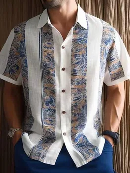 Havajų 3D aliejaus tapybai geometrinis spausdinimo trumpas rankovėmis viršuje vyrų mados drabužių vasaros paplūdimys atostogų atsitiktinis marškinėliai