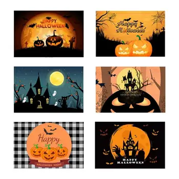 Moliūgų Placemats Cute Halloween Moliūgų Virtuvės Pad Oranžinis Helovinas Vieta Kilimėliai Su Moliūgų Modelius Karščiui Atsparaus Namų