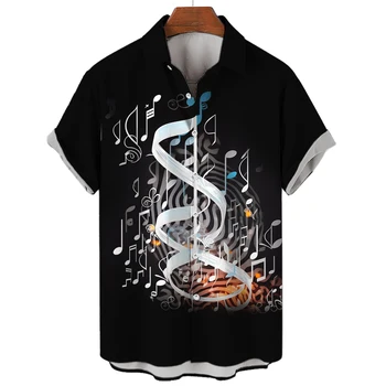 Muzikos Marškinėliai Vyrams 3D Print T-Shirt Muzikos Notacija Modelis Tees Negabaritinių Streetwear Vasaros Atsitiktinis Trumpas Rankovėmis Vyrų Drabužiai.