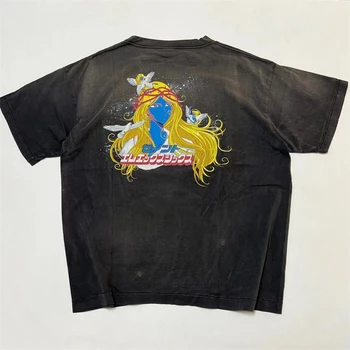 Naujas Stilius 
 Plauti Saint Michael T Shirt Vyrai Moterys Vintage marškinėliai Topai Tee