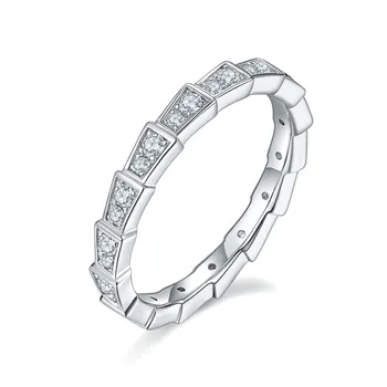 Nekilnojamojo 0.5 Karatų D Spalva Moissanite Serpentine Žiedas Puikus Cut Diamond Grade Putojantis Prabangūs Papuošalai, Žiedas Moterims, Merginos