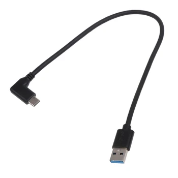 Patvarus USBC su USB 3.0 Kabelį, 30cm L Formos Įkrovimo bei Duomenų Sinchronizavimo Laidas Kabelinių Linijų Stabili & Didelės spartos Perdavimas
