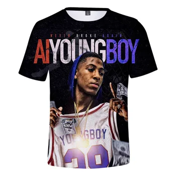 Vyrų, Moterų Hip-Hop Reperis YoungBoy Niekada Įveikė Vėl 3D Print T-shirt Camisetas Hombre Trumpas Rankovės Streetwear Negabaritinių Marškinėliai