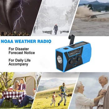 2000mAh Avarinio Radijo ESU FM NOAA Nešiojamų Avarinio Radijo Handcrank Saulės Energijos Banko Ranka Skriejikas Avarinio Radijo Ląstelių Telefono