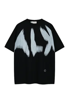 2023 ALYX 1017 9SM Grafiti Rašalinis Logotipas Funkcinės Vyrai Moterys trumpomis Rankovėmis T-shirt Vasaros Streetwear Vyrų Caual Medvilnės marškinėliai
