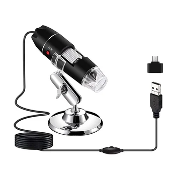 3 In 1 USB Mikroskopą 1600X Didinimo 8 LED Nešiojamų Mikroskopu Mini Endoskopą Su TIPAS-C Konversijos Vadovas