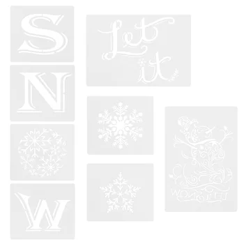 8 Vnt Sniego Tuščiaviduriai Iš Šablono Vaikas Piešimo Kalėdų Papuošalai Trafaretas Plastiko Snaigės 