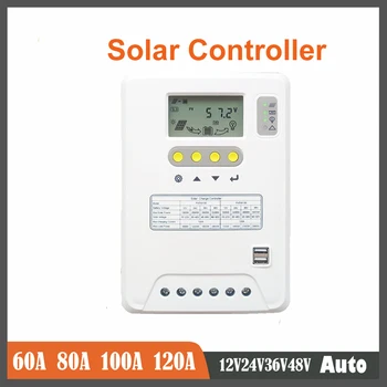 Aukštos srovės saulės valdiklis 60A ~ 120a,12v24v36v48v automatinio identifikavimo, ličio baterija, yra švino-rūgšties akumuliatorių ir pan.