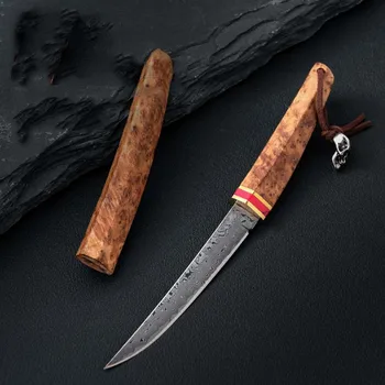 Damaske nešiojamų mažas machete, lauko kempingas vaisių peilis, medinė rankena