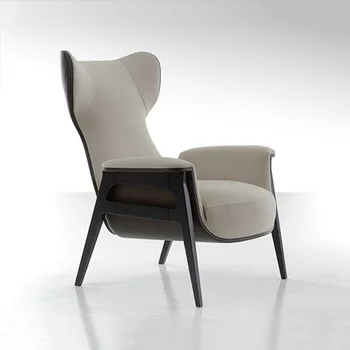 Dizaineris Šiuolaikinės Paprasta Medinė Kėdė, Sofa Fendi Kūrybos Šiaurės Laisvalaikio Porankiai Kėdė Vieną Recliner Mažas Minimalistiniai Baldai