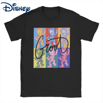 Globėjai Galaxy T-Shirt Vyrai Moterys Groot Pop Art Plokštės Juokinga Medvilnės Marškinėliai T Shirts Grafinis Atspausdintas Viršūnės