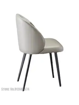 Italų Stiliaus Šviesos Prabangių Namų Valgomojo Kėdės, Modernaus Minimalistinio Mažas Anglies Plieno, Odos Meno Mažas Butas Dizaineris