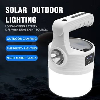 Lauko Kempingas Žibintų Saulės Įkrovimo Lemputė USB Įkraunamas Žibintuvėlis 10 Apšvietimo Režimai Avarinė Lemputė Pėsčiųjų Laipiojimo Žvejybos