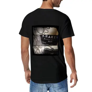 Naujas Kraken T-Shirt, derliaus marškinėliai viršūnės juodos spalvos sportinius marškinėlius, kawaii drabužius, juoda t-marškinėliai vyrams
