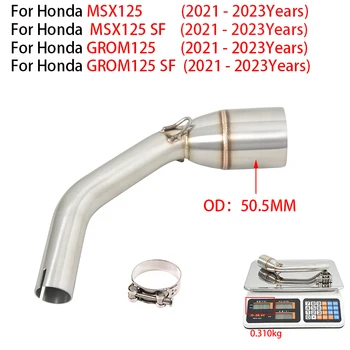 Paslysti Ant Honda GROM125 MSX125 SF GROM 125 2021 2022 2023 51mm Motociklo Išmetimo Pabėgti Sistemų Moto Modifikuotų Vidurio Link Vamzdžio
