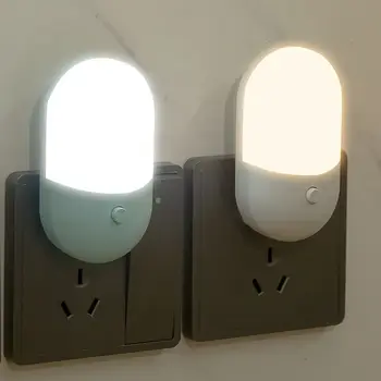 Phlanp Energijos Taupymo Naktį Šviesos Plug-in LED Šėrimo Lizdas Lempos Patalpų Apšvietimas Miegamajame Naktį Naktiniai staleliai, Lempa MUMS/ES Dviejų spalvų