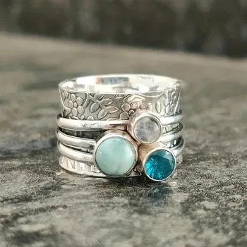 Prabanga Žalia Mėlyna Akmuo Kristalas Žiedai Moterims Skiedra Spalvos Cirkonio Vestuvės Vestuvinis Žiedas