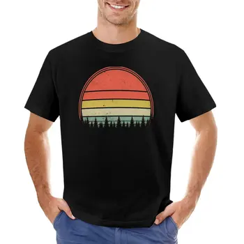 Retro Saulėlydžio T-Shirt vyras drabužių įrengtas t marškinėliai vyrams