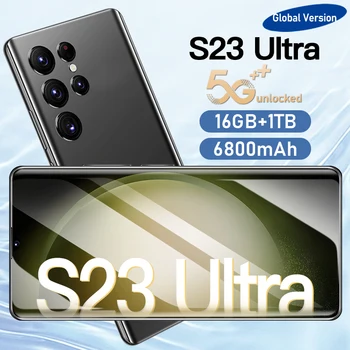 S23 Ultra naujas 5g smartphone atrakinta išmaniųjų telefonų 6.7 colių Fotoaparatą, mobilųjį telefoną 6800mAh televido 16G+1 TB originalus telefonai, išmanieji telefonai