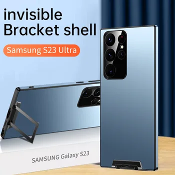 Samsung Galaxy S22 S23 Ultra Telefono dėklas Metalo Nematomas Laikiklis Stovėti Galinį Dangtelį Galaxy S23 ultra plonas Apsaugos Atvejais