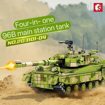SEMBO 96B Pagrindinės Stoties Tankas antrojo pasaulinio KARO Karinės Serijos Modelis, Vaikų Puzzle Pieced Žaislas Berniukui Gimtadienio Dovana