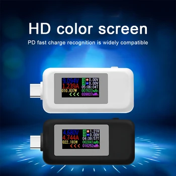 Tipas-C, Bi-Directional Testeris spalvotą Ekraną, 4-30 V USB Srovė Bandymo Metrų HD Ekranas 0-150W Tikslūs Matavimo