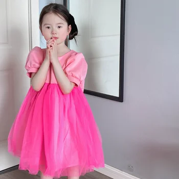 Vaikams Apsirengti korėjos Stiliaus 2023 M. Pavasario ir Vasaros Naujų Mados Mergaičių Suknelė Saldus Gazas Princesė Atsitiktinis Saldus Suknelė