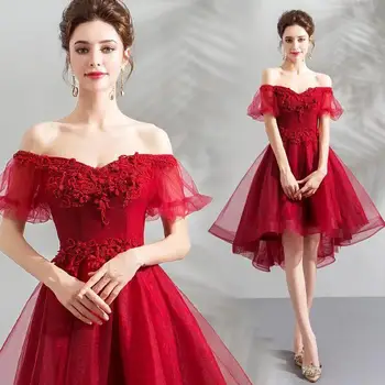 Šalis suknelė Raudona off-Pečių Taurę Suknelė Vyno Šalis gimtadienio Kamuolys suknelė Baigimo 15 quinceanera H229